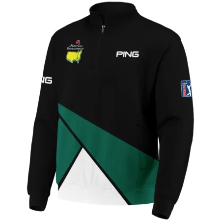 Golf Masters Tournament Ping Quarter-Zip Jacket Black And Green Golf Sports All Over Print Quarter-Zip Jacket