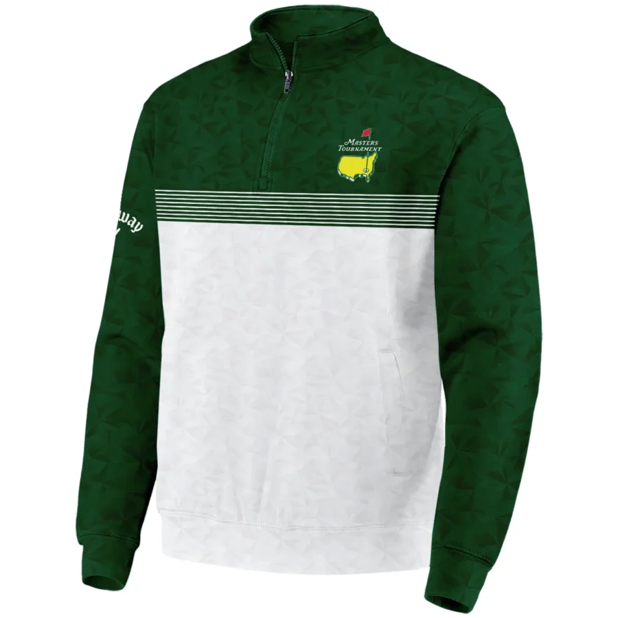 Masters Tournament Callaway Quarter-Zip Jacket White Pattern White Geometric Abstract Polygon Shape Quarter-Zip Jacket