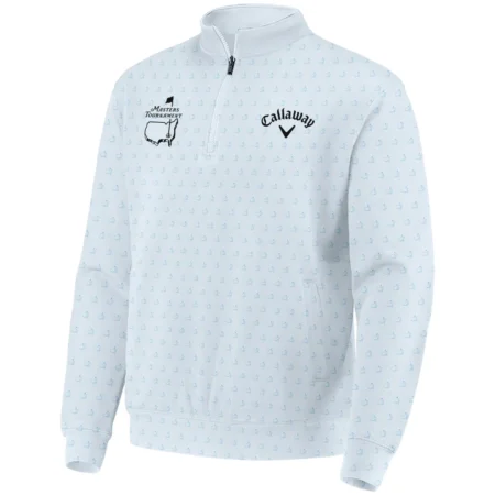 Pattern Masters Tournament Callaway Quarter-Zip Jacket White Light Blue Color Pattern Logo  Quarter-Zip Jacket