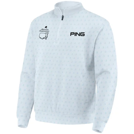 Pattern Masters Tournament Ping Quarter-Zip Jacket White Light Blue Color Pattern Logo  Quarter-Zip Jacket