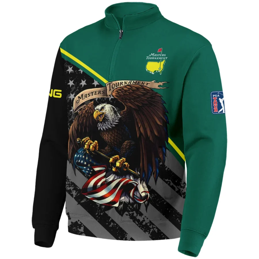 Special Version Golf Masters Tournament Ping Quarter-Zip Jacket Egale USA Green Color Golf Sports All Over Print Quarter-Zip Jacket