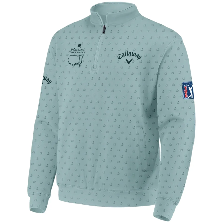 Golf Pattern Masters Tournament Callaway Quarter-Zip Jacket Cyan Pattern All Over Print Quarter-Zip Jacket