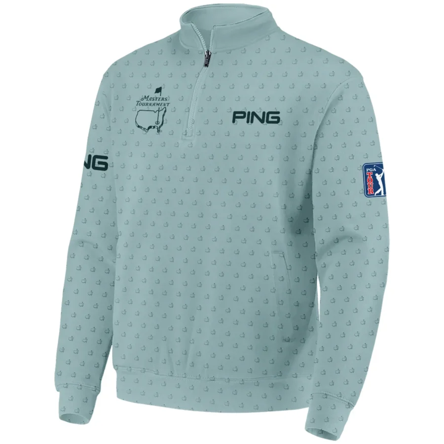 Golf Pattern Masters Tournament Ping Quarter-Zip Jacket Cyan Pattern All Over Print Quarter-Zip Jacket