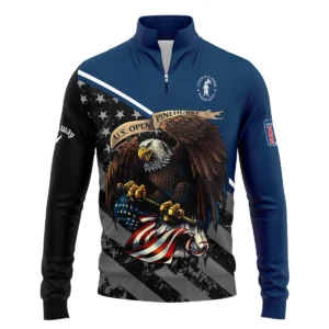 Special Version 124th U.S. Open Pinehurst Callaway Zipper Hoodie Shirt Color Blue Eagle USA  Zipper Hoodie Shirt