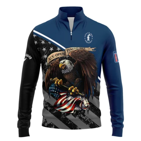 Special Version 124th U.S. Open Pinehurst Callaway Quarter-Zip Jacket Color Blue Eagle USA  Quarter-Zip Jacket