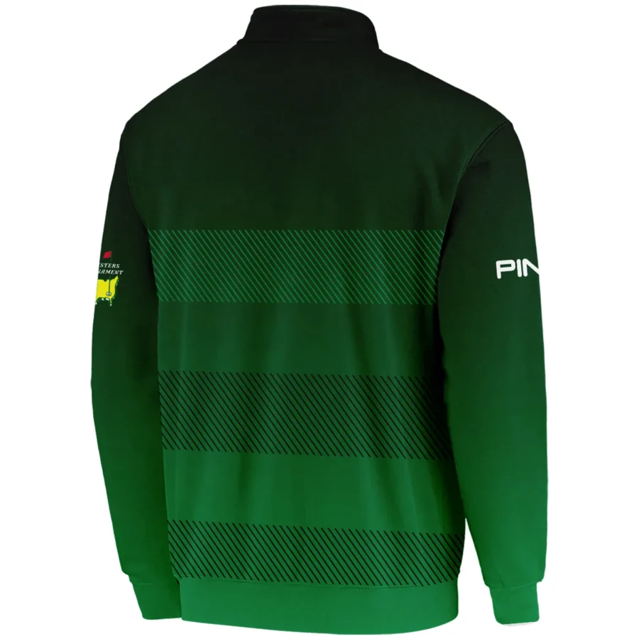 Masters Tournament Ping Sports Quarter-Zip Jacket Green Gradient Stripes Pattern All Over Print Quarter-Zip Jacket