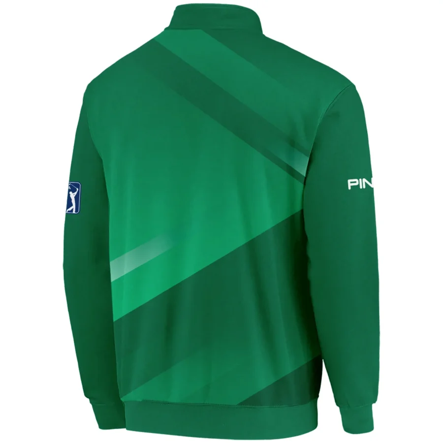 Ping Masters Tournament Golf Quarter-Zip Jacket Green Gradient Pattern Sports All Over Print Quarter-Zip Jacket