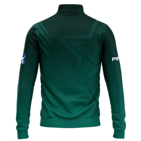 Sports Ping Masters Tournament Quarter-Zip Jacket Star Pattern Dark Green Gradient Golf Quarter-Zip Jacket