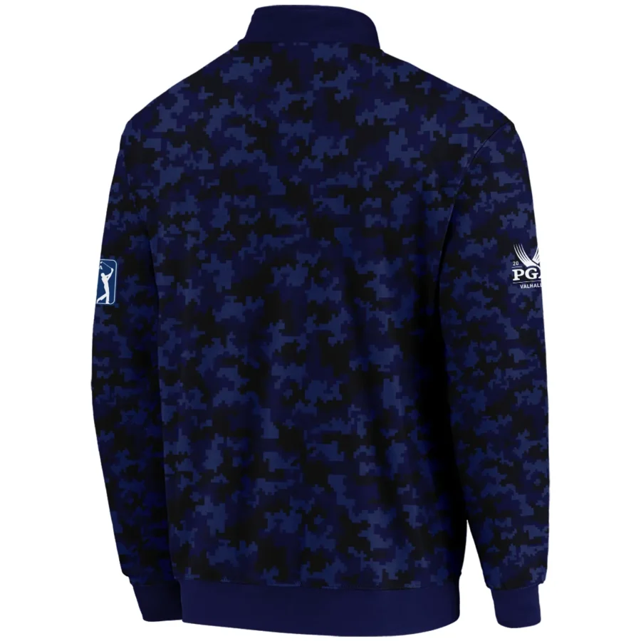 Golf 2024 PGA Championship Callaway Quarter-Zip Jacket Blue Camouflage Pattern Sport All Over Print Quarter-Zip Jacket