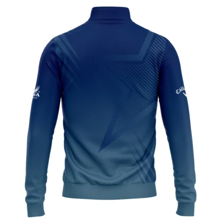 2024 PGA Championship Valhalla Golf Sport Callaway Quarter-Zip Jacket Star Blue Gradient Straight Pattern Quarter-Zip Jacket