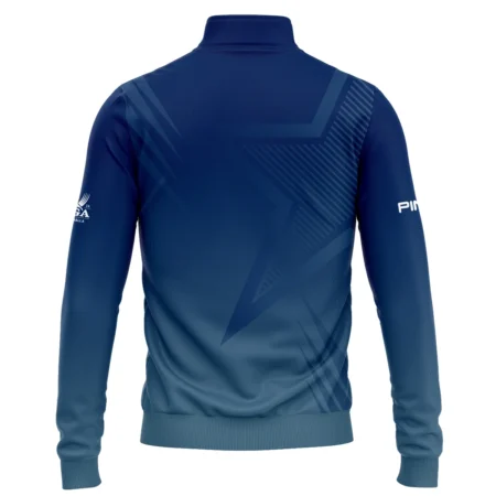 2024 PGA Championship Valhalla Golf Sport Ping Quarter-Zip Jacket Star Blue Gradient Straight Pattern Quarter-Zip Jacket