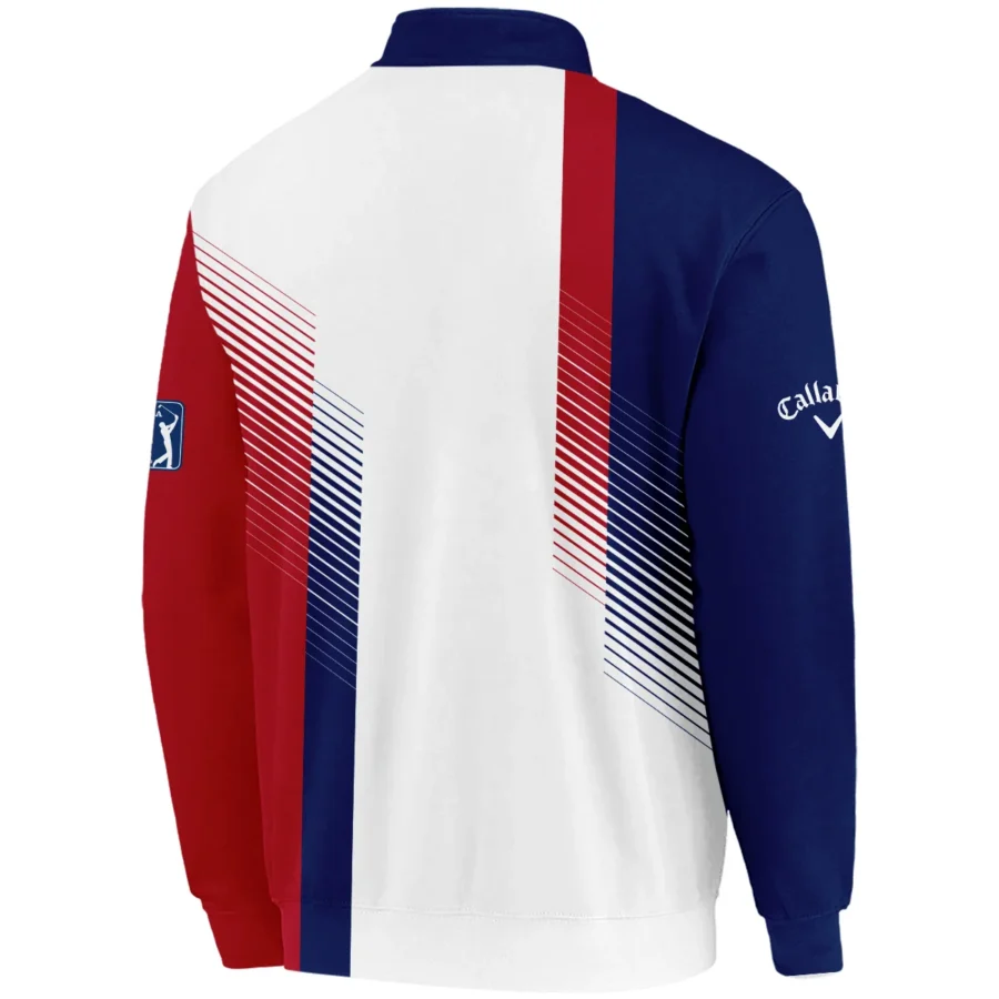 124th U.S. Open Pinehurst Sports Callaway Quarter-Zip Jacket Golf Blue Red All Over Print Quarter-Zip Jacket