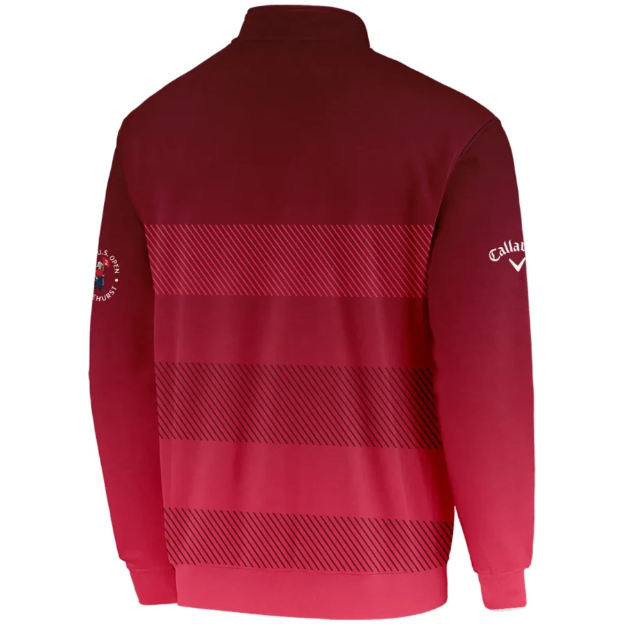 Golf Callaway 124th U.S. Open Pinehurst Sports Quarter-Zip Jacket Red Gradient Stripes Pattern All Over Print Quarter-Zip Jacket