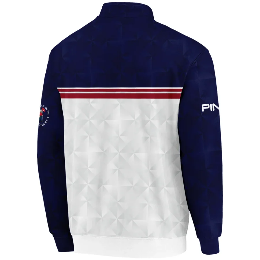 Golf Sport 124th U.S. Open Pinehurst Ping Quarter-Zip Jacket Dark Blue White Abstract Geometric Triangles All Over Print Quarter-Zip Jacket