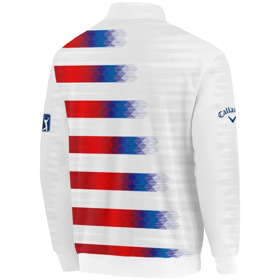 Callaway 124th U.S. Open Pinehurst Golf Sport Quarter-Zip Jacket Blue Red White Abstract All Over Print Quarter-Zip Jacket