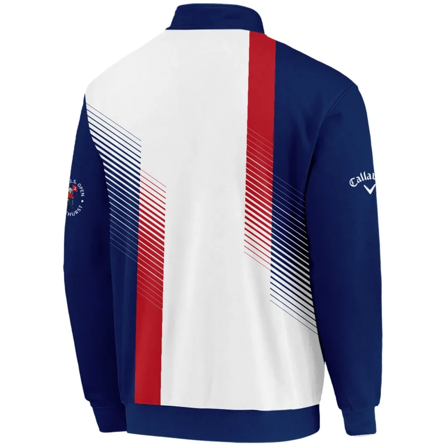 Sport Callaway 124th U.S. Open Pinehurst Golf Quarter-Zip Jacket Blue Red Striped Pattern White All Over Print Quarter-Zip Jacket