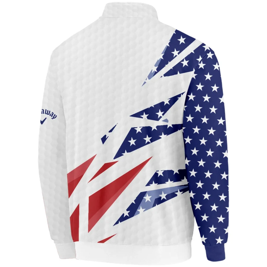 124th U.S. Open Pinehurst Callaway Quarter-Zip Jacket Golf Pattern White USA Flag All Over Print Quarter-Zip Jacket