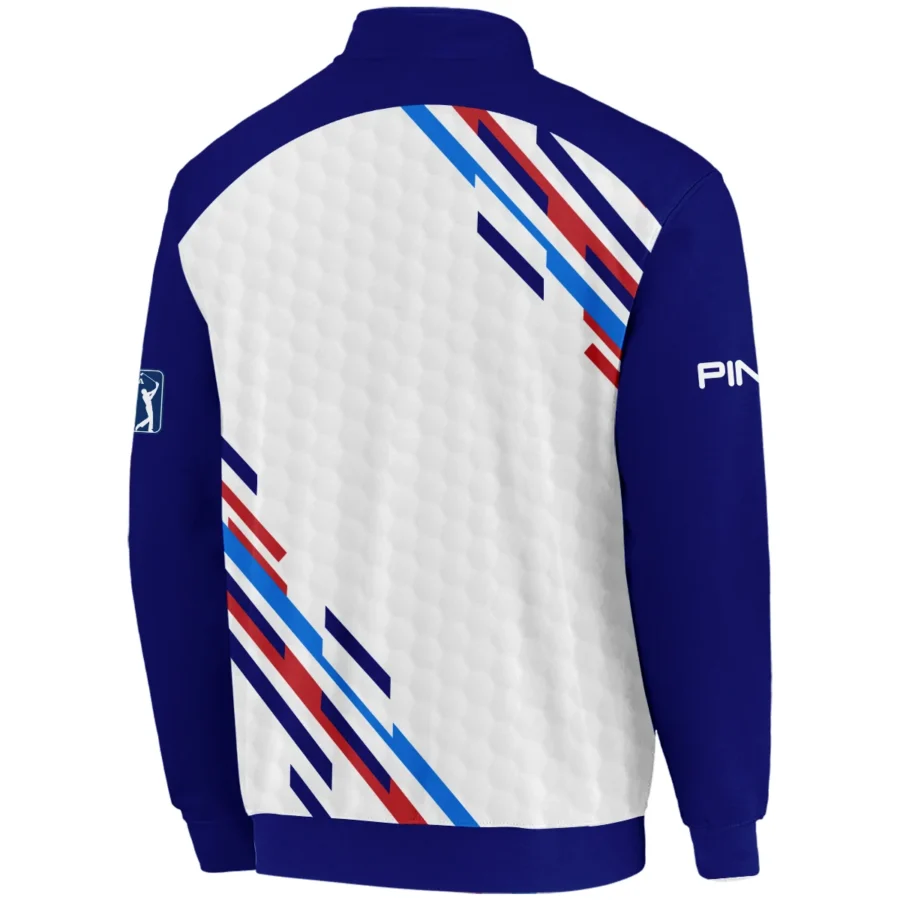 Golf Sport Ping 124th U.S. Open Pinehurst Quarter-Zip Jacket Blue Red Golf Pattern White All Over Print Quarter-Zip Jacket