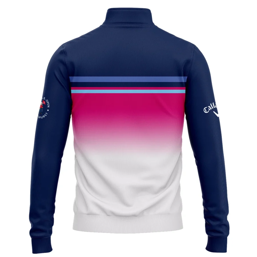 Sport Callaway 124th U.S. Open Pinehurst Quarter-Zip Jacket White Strong Pink Very Dark Blue Pattern  All Over Print Quarter-Zip Jacket