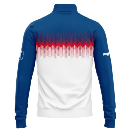 Ping 124th U.S. Open Pinehurst Quarter-Zip Jacket Blue Red Fabric Pattern Golf Quarter-Zip Jacket