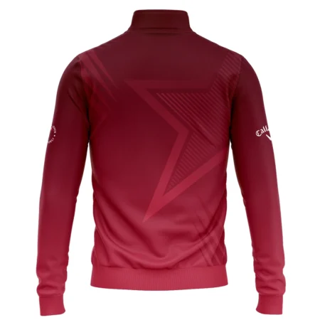 Callaway 124th U.S. Open Pinehurst Golf Sport Quarter-Zip Jacket Star Gradient Red Straight Pattern Quarter-Zip Jacket