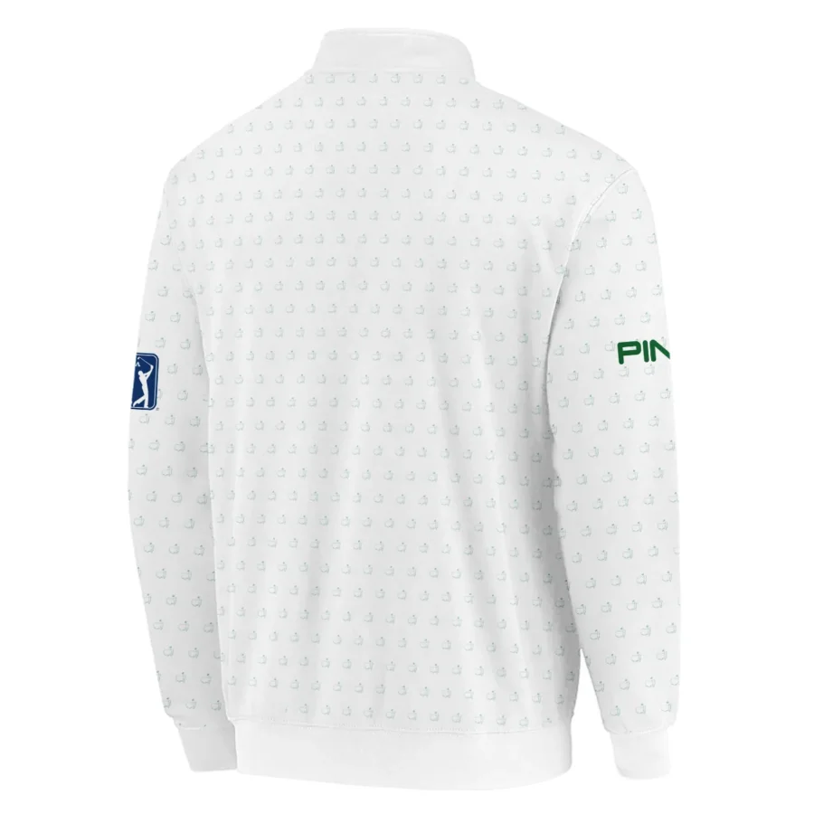 Golf Sport Masters Tournament Ping Quarter-Zip Jacket Sports Logo Pattern White Green Quarter-Zip Jacket