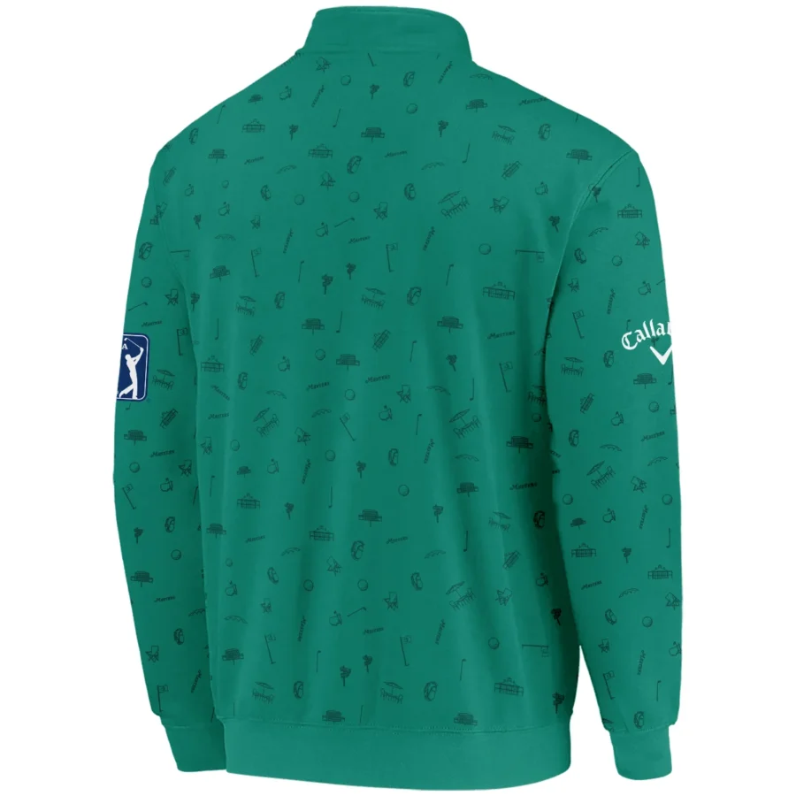 Golf Masters Tournament Callaway Quarter-Zip Jacket Augusta Icons Pattern Green Golf Sports All Over Print Quarter-Zip Jacket