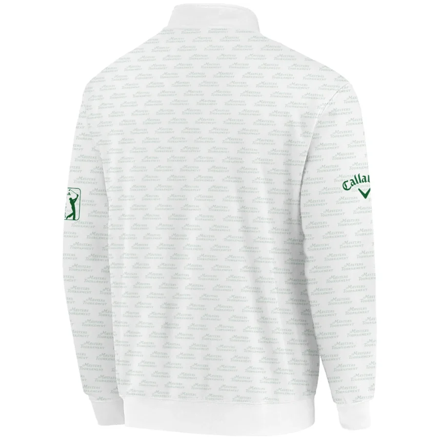 Masters Tournament Golf Callaway Quarter-Zip Jacket Logo Text Pattern White Green Golf Sports All Over Print Quarter-Zip Jacket