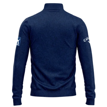 Special Version 2024 PGA Championship Valhalla Callaway Quarter-Zip Jacket Blue Paperboard Texture Quarter-Zip Jacket