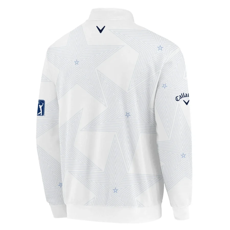 The 152nd Open Championship Golf Sport Callaway Quarter-Zip Jacket Sports Star Sripe White Navy Quarter-Zip Jacket