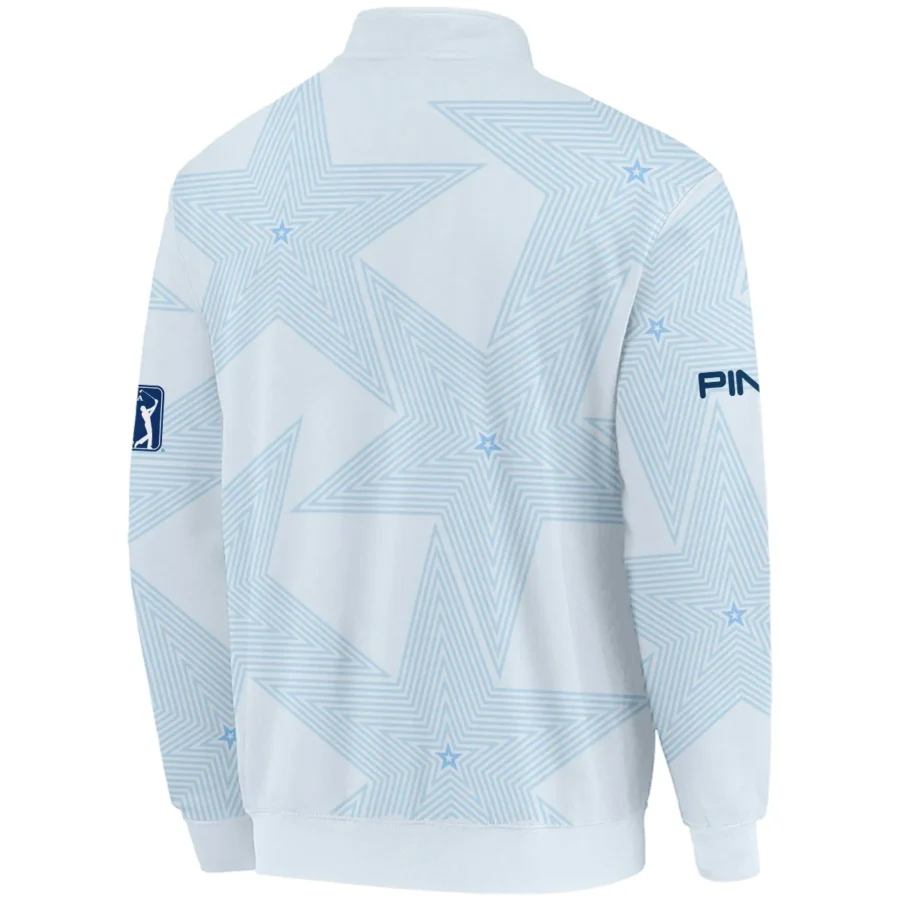 Golf 124th U.S. Open Pinehurst Ping Quarter-Zip Jacket Stars Light Blue Golf Sports All Over Print Quarter-Zip Jacket