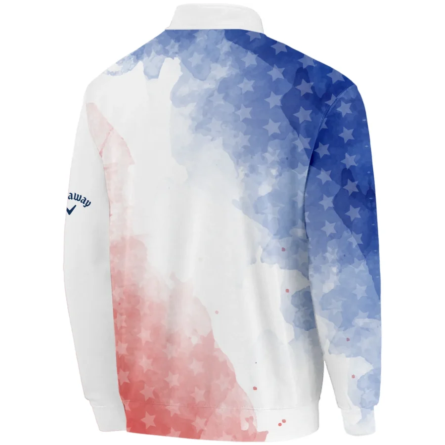 124th U.S. Open Pinehurst Golf Callaway Quarter-Zip Jacket Stars Blue Red Watercolor Golf Sports All Over Print Quarter-Zip Jacket