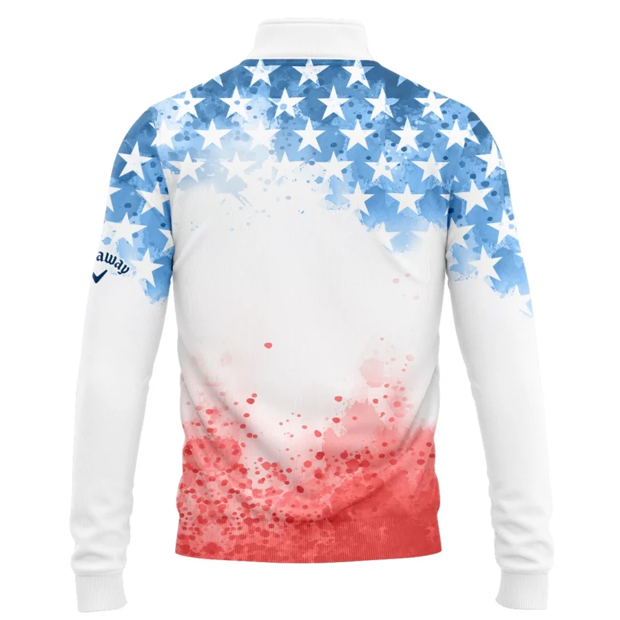 Special Version 124th U.S. Open Pinehurst Callaway Quarter-Zip Jacket Watercolor Blue Red Stars Quarter-Zip Jacket