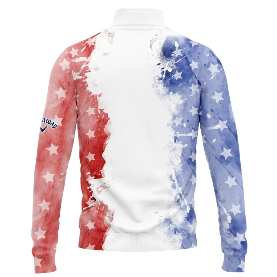 124th U.S. Open Pinehurst Special Version Callaway Quarter-Zip Jacket Blue Red Watercolor Quarter-Zip Jacket