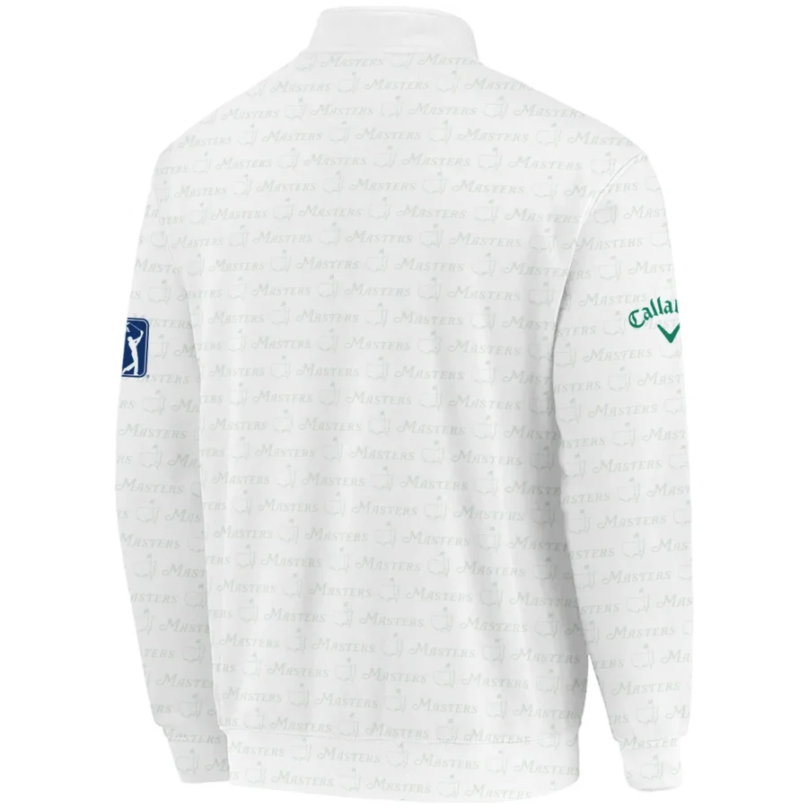 Golf Pattern Masters Tournament Callaway Quarter-Zip Jacket White And Green Color Golf Sports All Over Print Quarter-Zip Jacket