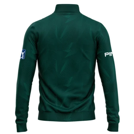 Abstract Pattern Lines Forest Green Masters Tournament Ping Quarter-Zip Jacket Style Classic Quarter-Zip Jacket