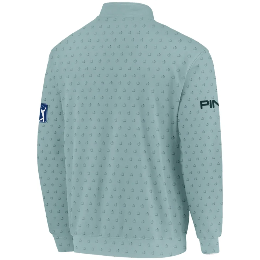 Golf Pattern Masters Tournament Ping Quarter-Zip Jacket Cyan Pattern All Over Print Quarter-Zip Jacket