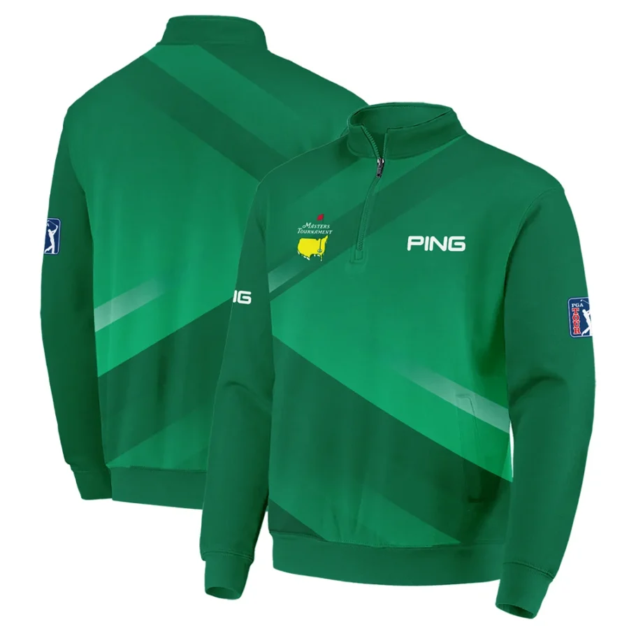 Ping Masters Tournament Golf Quarter-Zip Jacket Green Gradient Pattern Sports All Over Print Quarter-Zip Jacket