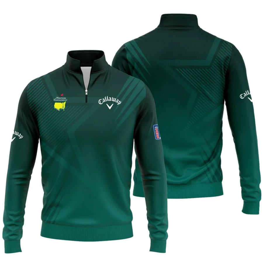 Sports Callaway Masters Tournament Quarter-Zip Jacket Star Pattern Dark Green Gradient Golf Quarter-Zip Jacket