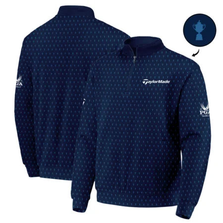 Taylor Made 2024 PGA Championship Golf Quarter-Zip Jacket Dark Blue Gradient Pattern All Over Print Quarter-Zip Jacket