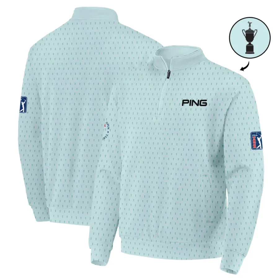 Sports 124th U.S. Open Ping Pinehurst Quarter-Zip Jacket Cup Pattern Pastel Green All Over Print Quarter-Zip Jacket