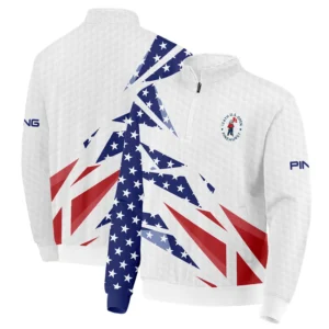 124th U.S. Open Pinehurst Ping Zipper Hoodie Shirt Golf Pattern White USA Flag All Over Print Zipper Hoodie Shirt