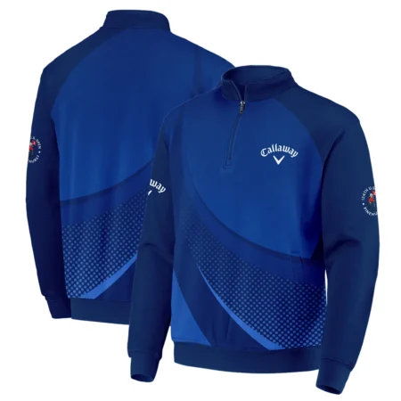 Callaway 124th U.S. Open Pinehurst Golf Sport Quarter-Zip Jacket Dark Blue Gradient Halftone Pattern All Over Print Quarter-Zip Jacket