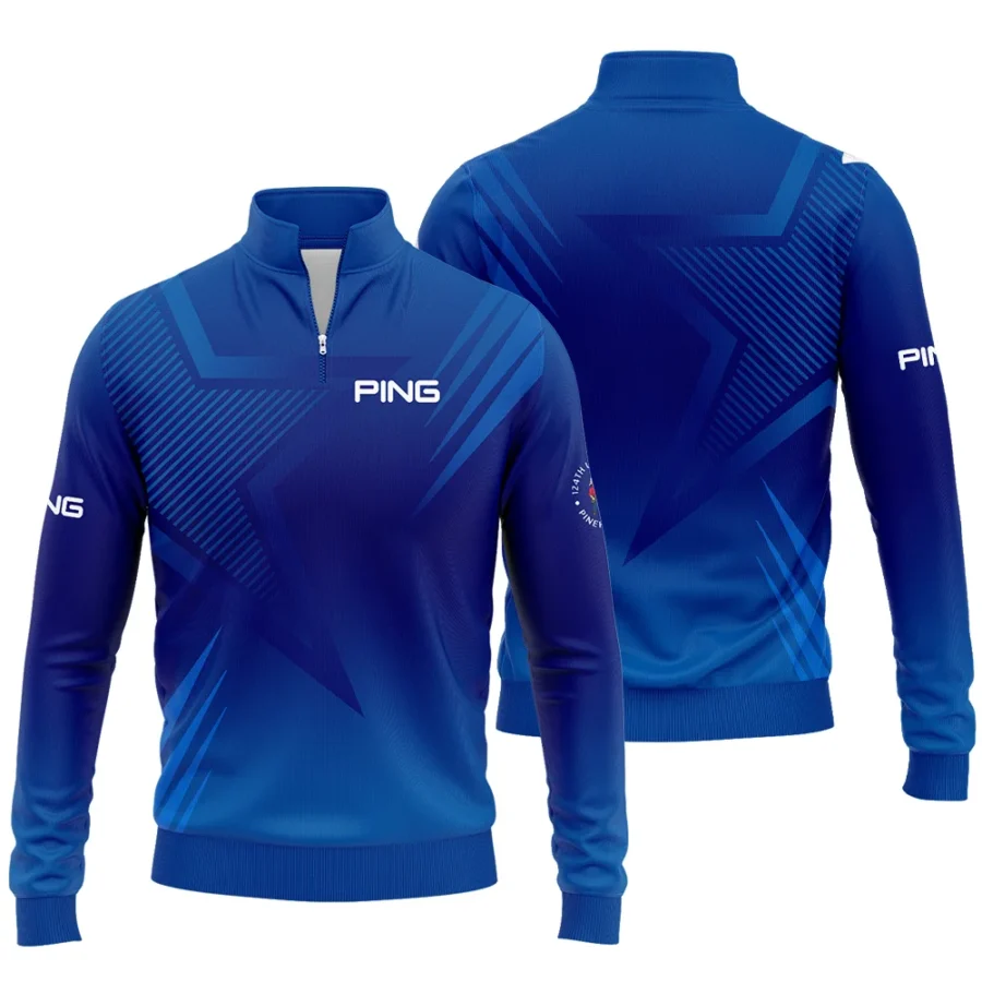 124th U.S. Open Pinehurst No.2 Ping Quarter-Zip Jacket Dark Blue Gradient Star Pattern Quarter-Zip Jacket