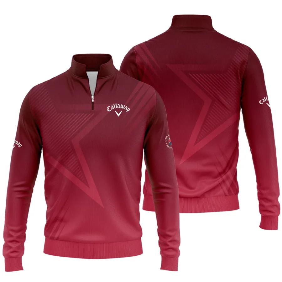 Callaway 124th U.S. Open Pinehurst Golf Sport Quarter-Zip Jacket Star Gradient Red Straight Pattern Quarter-Zip Jacket