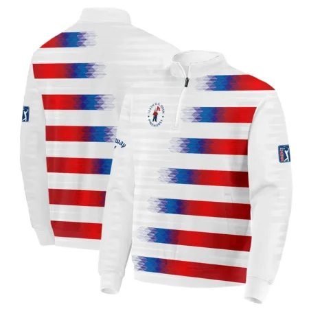 124th U.S. Open Pinehurst Callaway Quarter-Zip Jacket Sports Blue Red White Pattern All Over Print Quarter-Zip Jacket