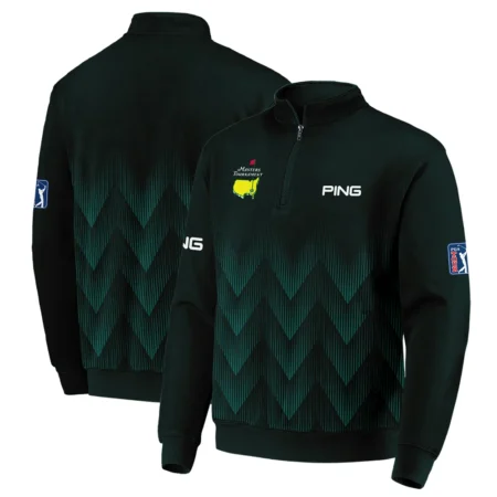 Masters Tournament Golf Ping Quarter-Zip Jacket Zigzag Pattern Dark Green Golf Sports All Over Print Quarter-Zip Jacket