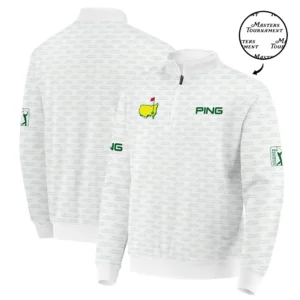 Masters Tournament Golf Ping Zipper Hoodie Shirt Logo Text Pattern White Green Golf Sports All Over Print Zipper Hoodie Shirt