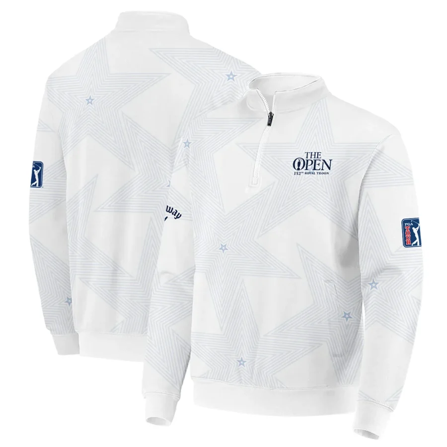 152nd The Open Championship Golf Callaway Quarter-Zip Jacket Stars White Navy Golf Sports All Over Print Quarter-Zip Jacket