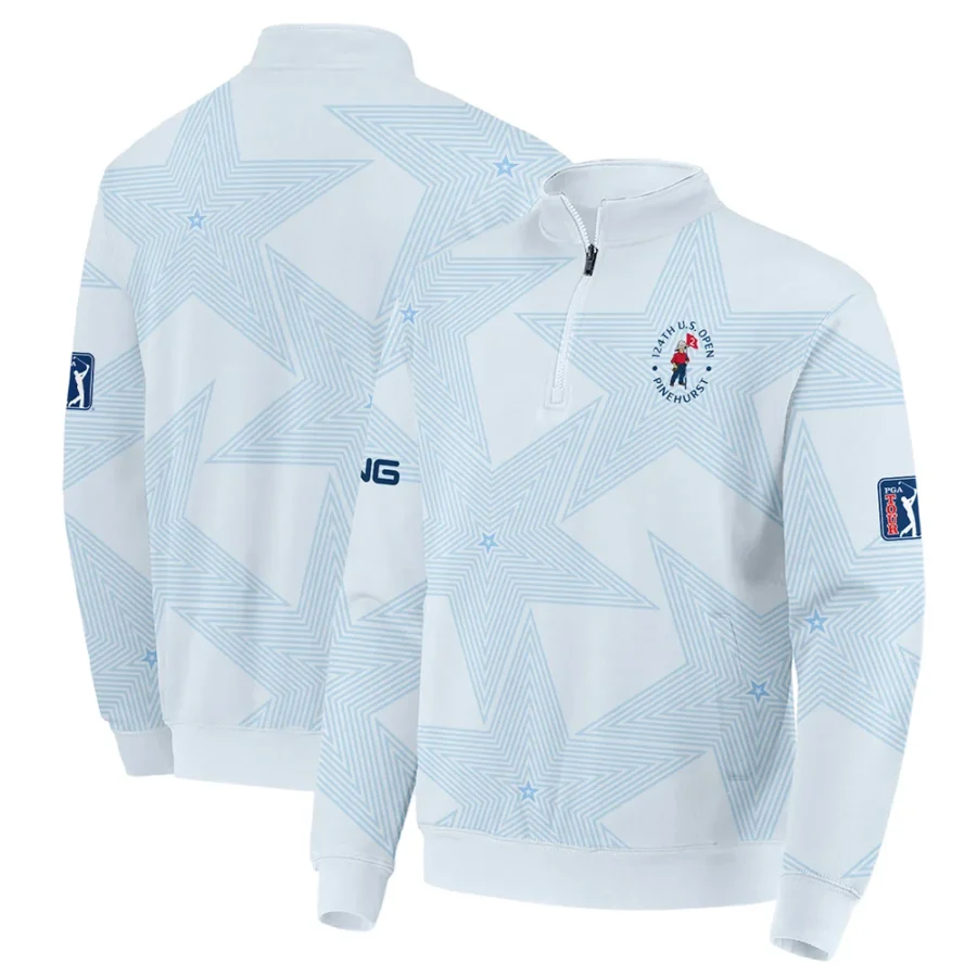 Golf 124th U.S. Open Pinehurst Ping Quarter-Zip Jacket Stars Light Blue Golf Sports All Over Print Quarter-Zip Jacket